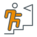 icon of man running uphill