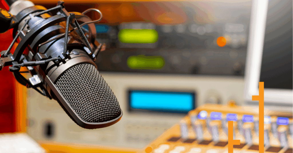 Image of a podcast microphone with The Chartist logo in the bottom righthand corner